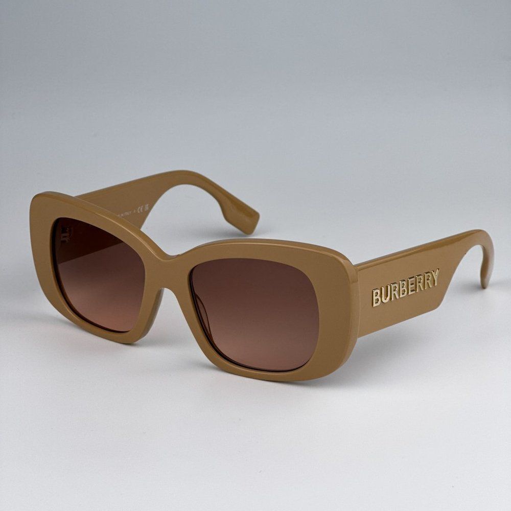 NEW Burberry BE4410 399013 Beige Pink Gradient Brown Square Women Sunglasses - Picture 5 of 10